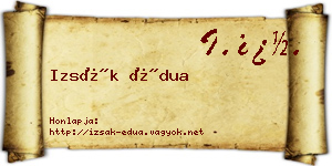 Izsák Édua névjegykártya